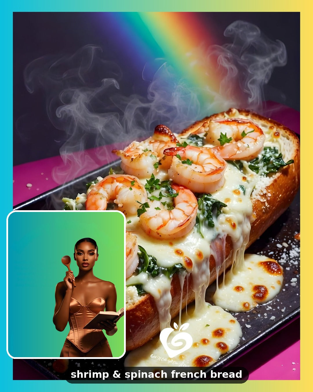 Shrimp & Spinach French Bread