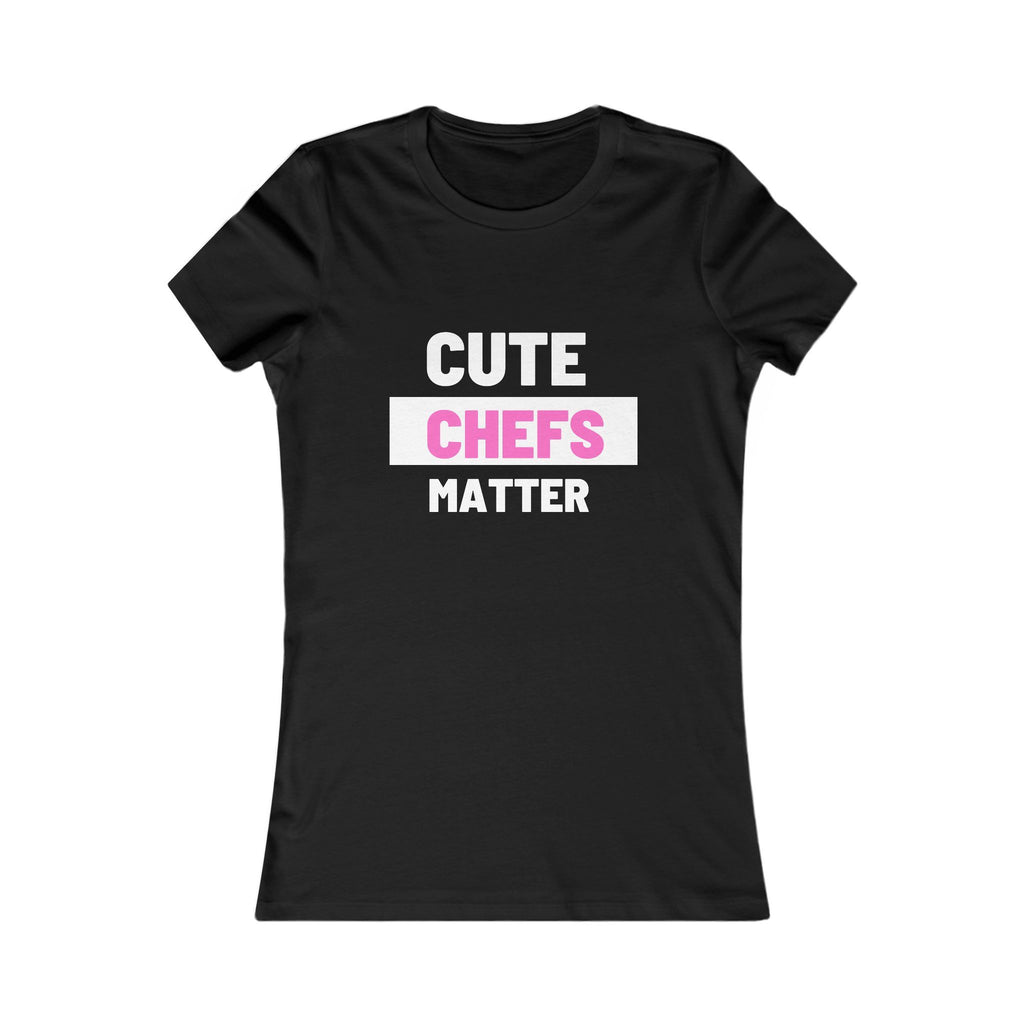 Cute Chefs Matter fitted tee, black, flat front